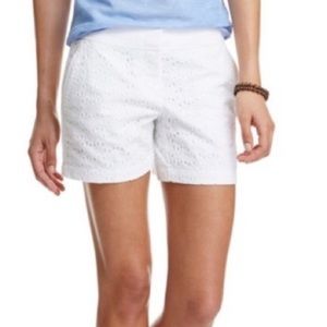 CYNTHIA ROWLEY WHITE EYELET EMBROIDERED SHORTS 6 SUMMER